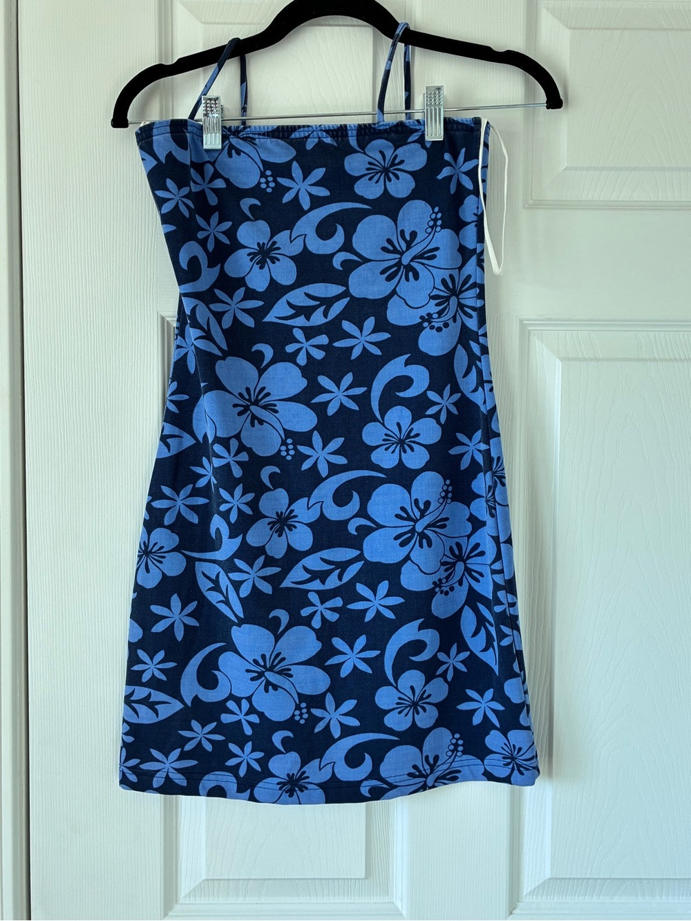 G.I.L.I. Navy and Sky Blue Floral Strap Mini Dress